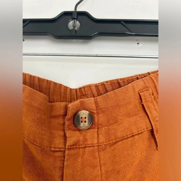 American Eagle linen blend Boho High Rise Casual Pants Camel Brown size medium - Picture 6 of 11